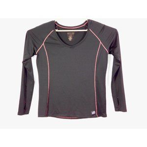 Kenneth Cole Reaction Activewear Womens Athletic Long Sleeve Shirt in Black